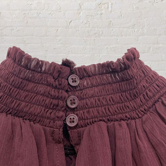 Joie Limited Edition Burgundy Mesh Blouse Size M - Picture 8 of 16